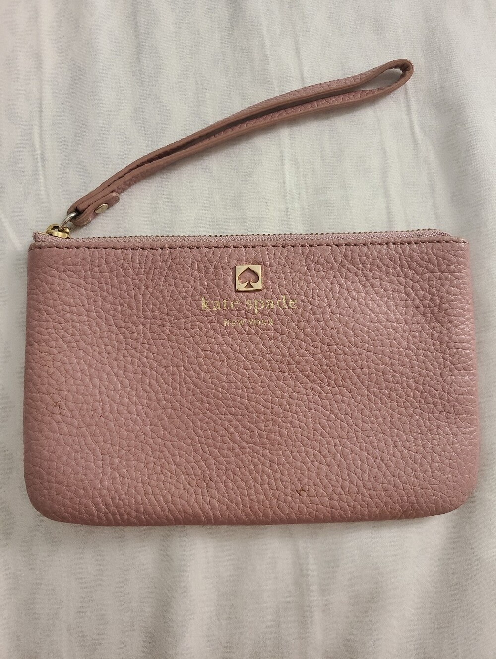kate spade Pebbled Rose Pink Leather Wristlet